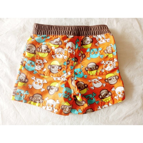 Old Navy Monkey Pirates Swim Trunks / Board Shorts Baby Boy - Picture 5 of 5